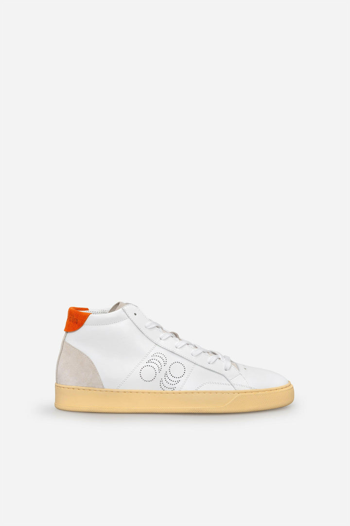 Spatarella Sneakers uomo Del Bello Mid in pelle bianca Prezzo Ridotto