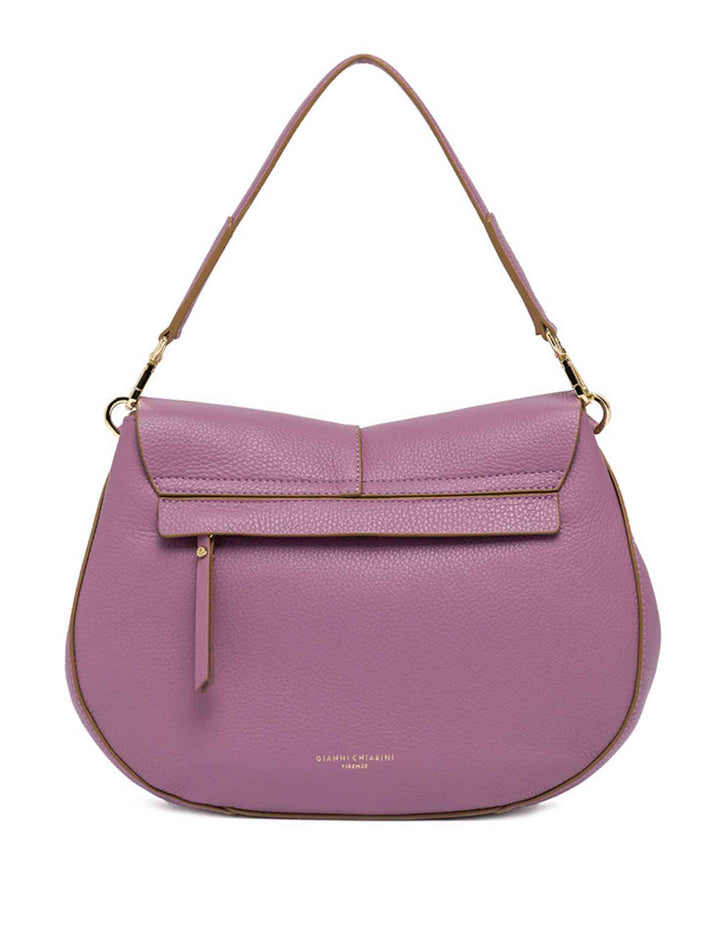 Spatarella Borse a spalla donna Helena Round in pelle viola Offerta