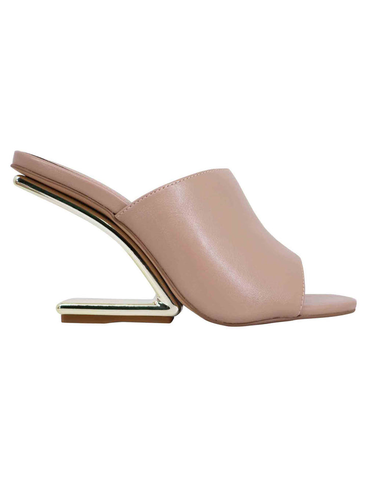 Spatarella Sandali donna in pelle nude con tacco zeppa alto Offerte