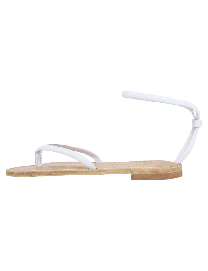 Spatarella Sandali flat donna infradito in pelle bianca con cavigliera Hotsell
