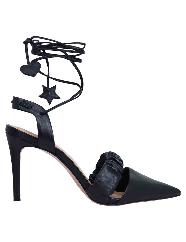 Spatarella Decollete slingback donna in pelle bianca con laccetti alla caviglia tacco alto I Più Venduti