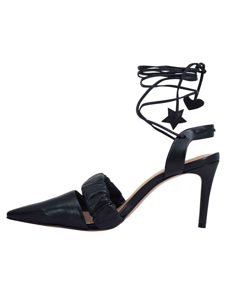 Spatarella Decollete slingback donna in pelle bianca con laccetti alla caviglia tacco alto I Più Venduti