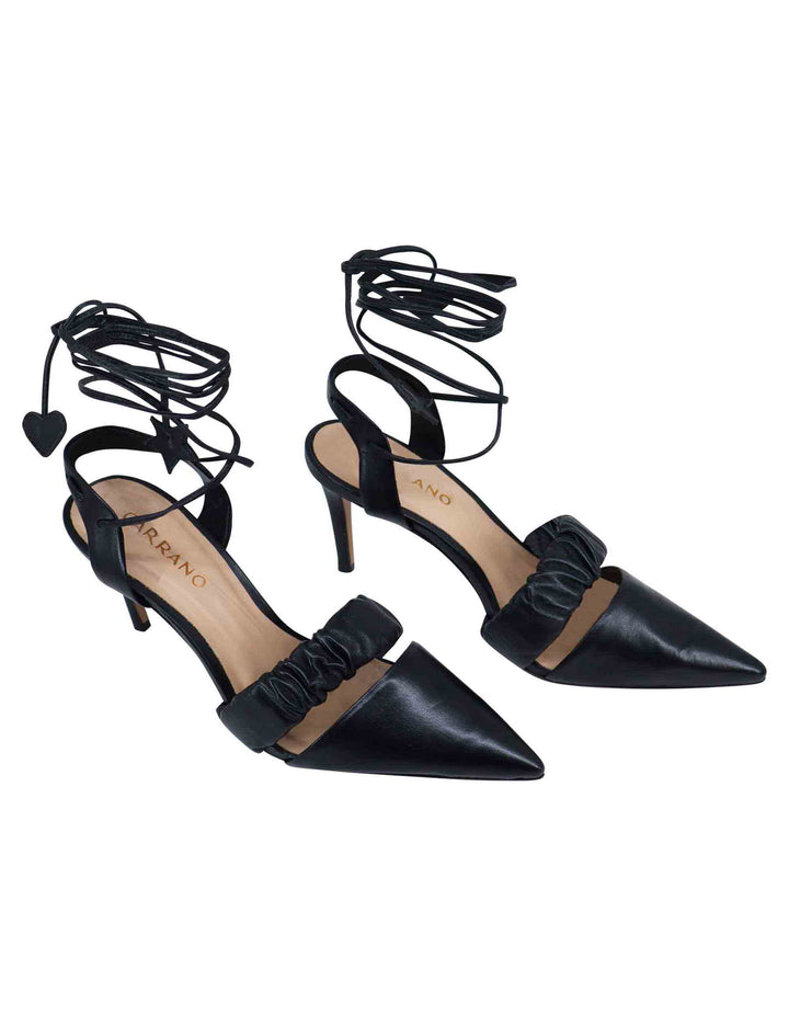 Spatarella Decollete slingback donna in pelle bianca con laccetti alla caviglia tacco alto I Più Venduti