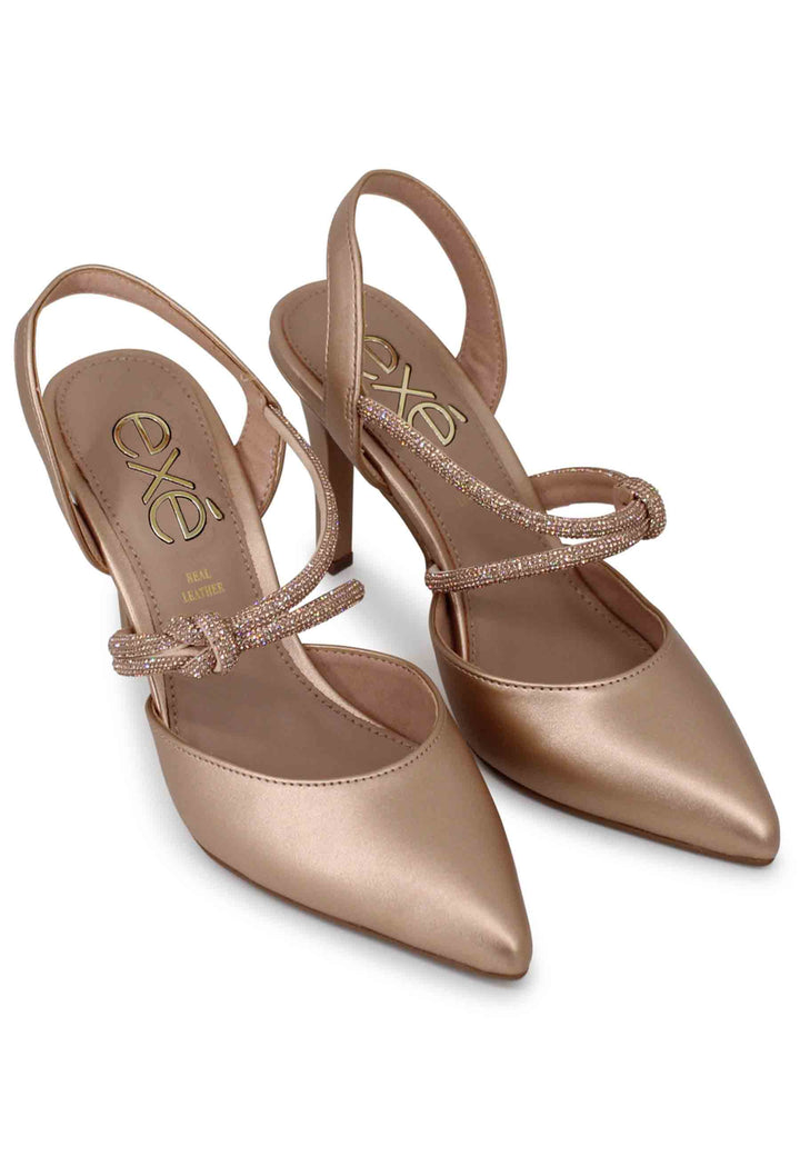 Spatarella Decollete slingback donna in eco pelle rosa lame tacco alto Vendita