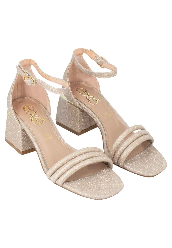 Spatarella Sandali donna in tessuto glitter oro con tallone chiuso e cinturino alla caviglia Offerta settimanale