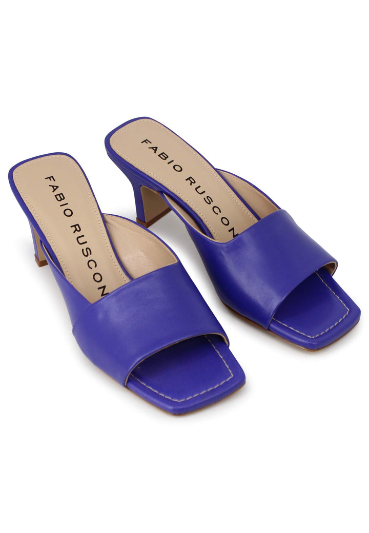 Spatarella Sandali donna in pelle viola con punta quadra Consegna Veloce