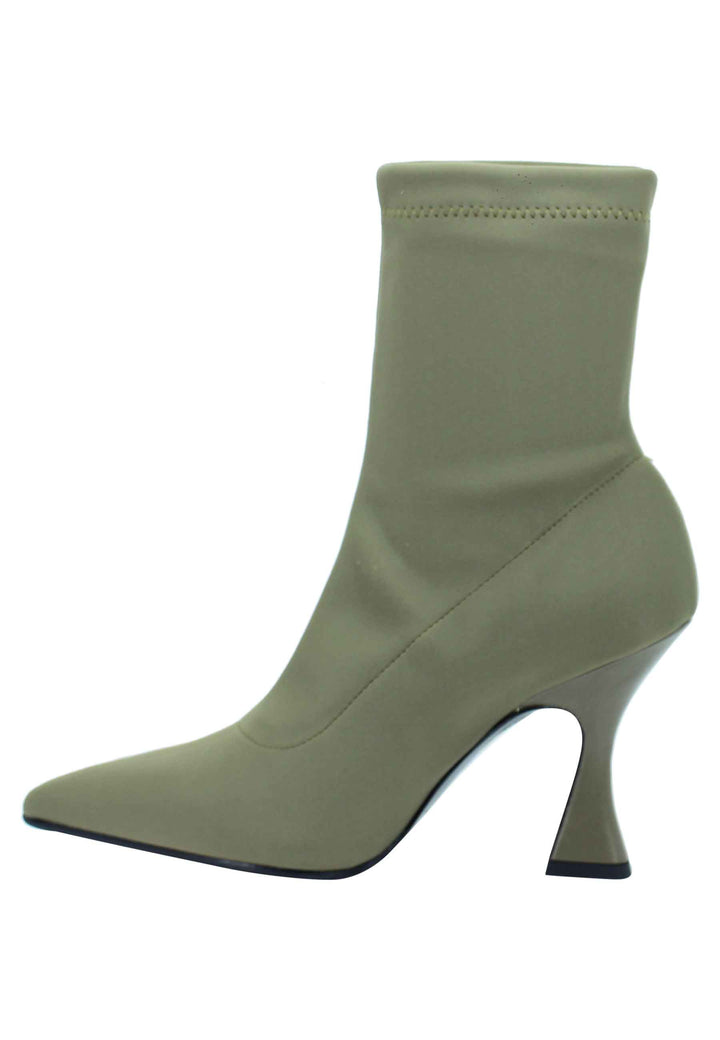 Spatarella Stivaletti donna in tessuto elasticizzato militare tacco alto punta a punta Promozione Limitata