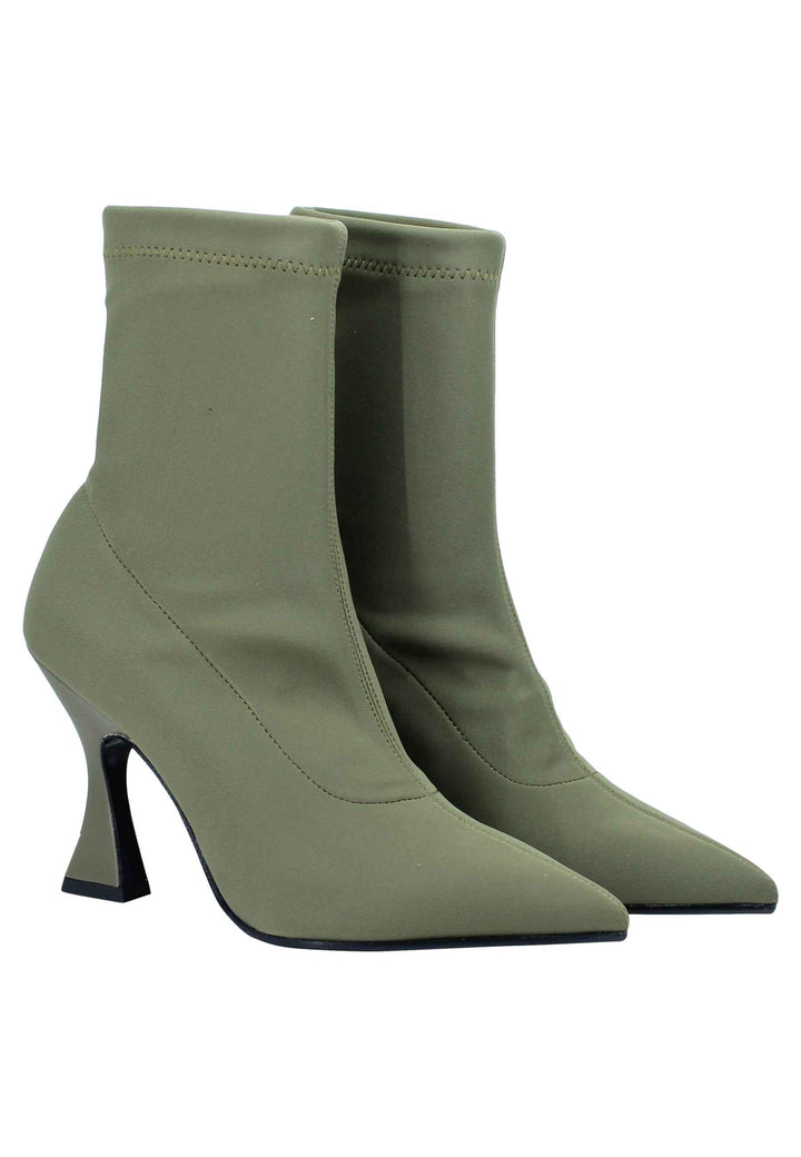Spatarella Stivaletti donna in tessuto elasticizzato militare tacco alto punta a punta Promozione Limitata