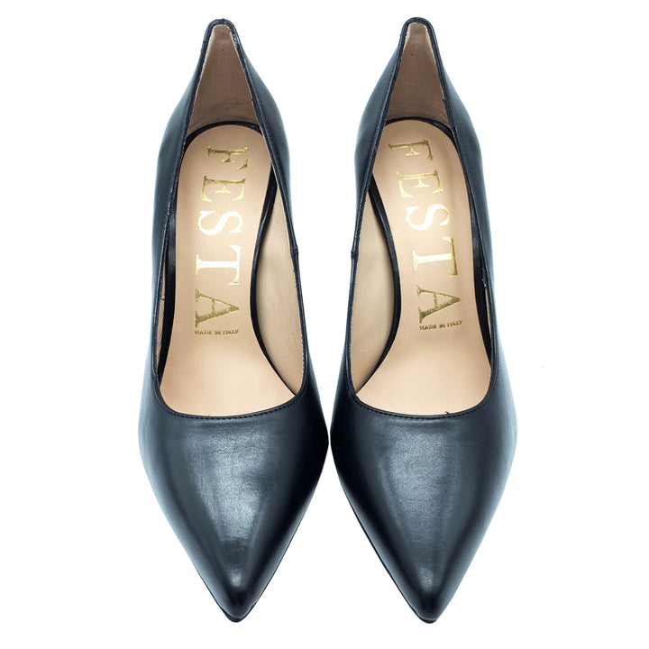 Spatarella Calzature Donna Décolleté In Pelle Blu Con Tacco A Spillo Shopping Online