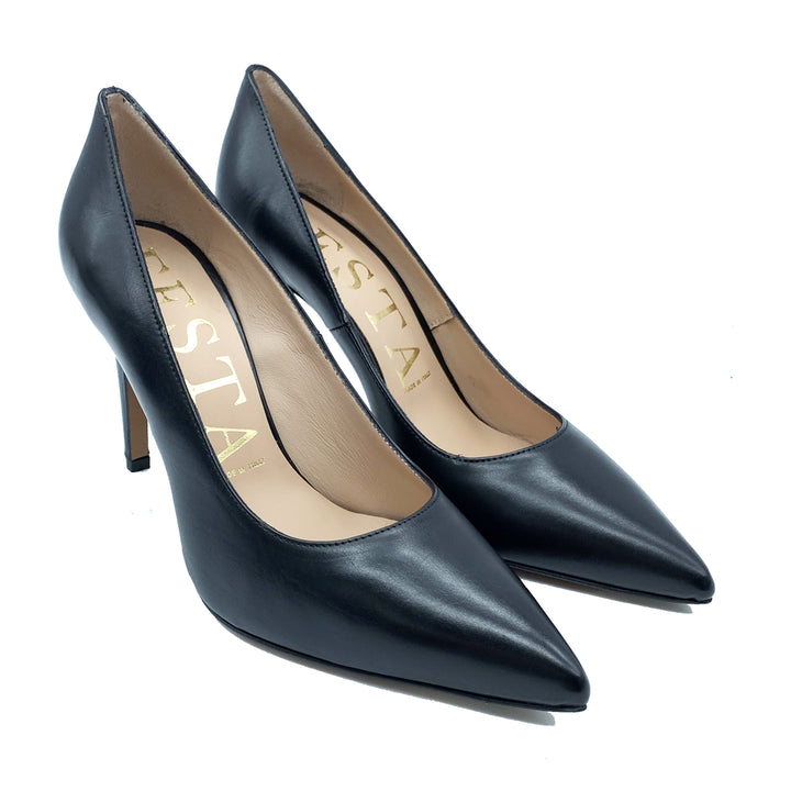 Spatarella Calzature Donna Décolleté In Pelle Blu Con Tacco A Spillo Shopping Online