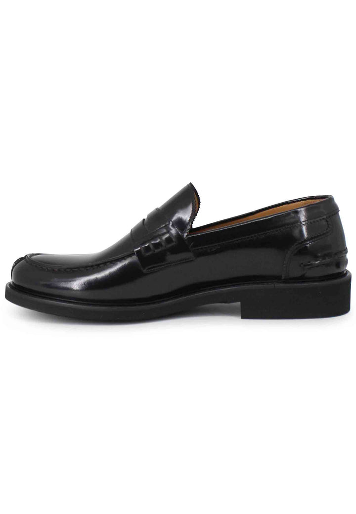 Spatarella Mocassini uomo in pelle nera con suola cucita in gomma ultra leggera Fino al 55% di sconto
