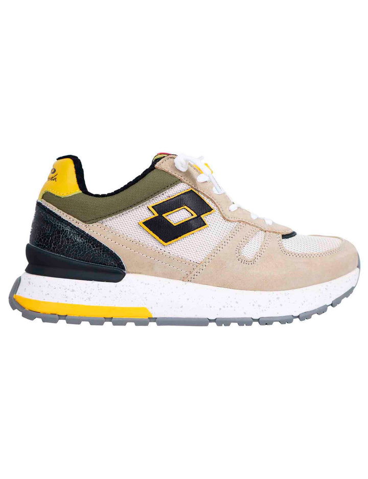 Spatarella Snekaers uomo in pelle e tessuto beige tokyo ginza Outlet