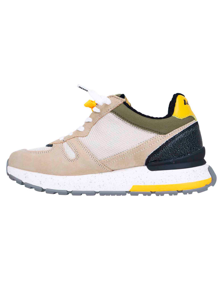 Spatarella Snekaers uomo in pelle e tessuto beige tokyo ginza Outlet