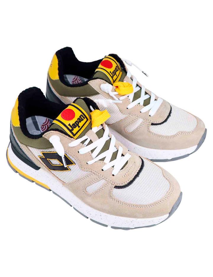Spatarella Snekaers uomo in pelle e tessuto beige tokyo ginza Outlet