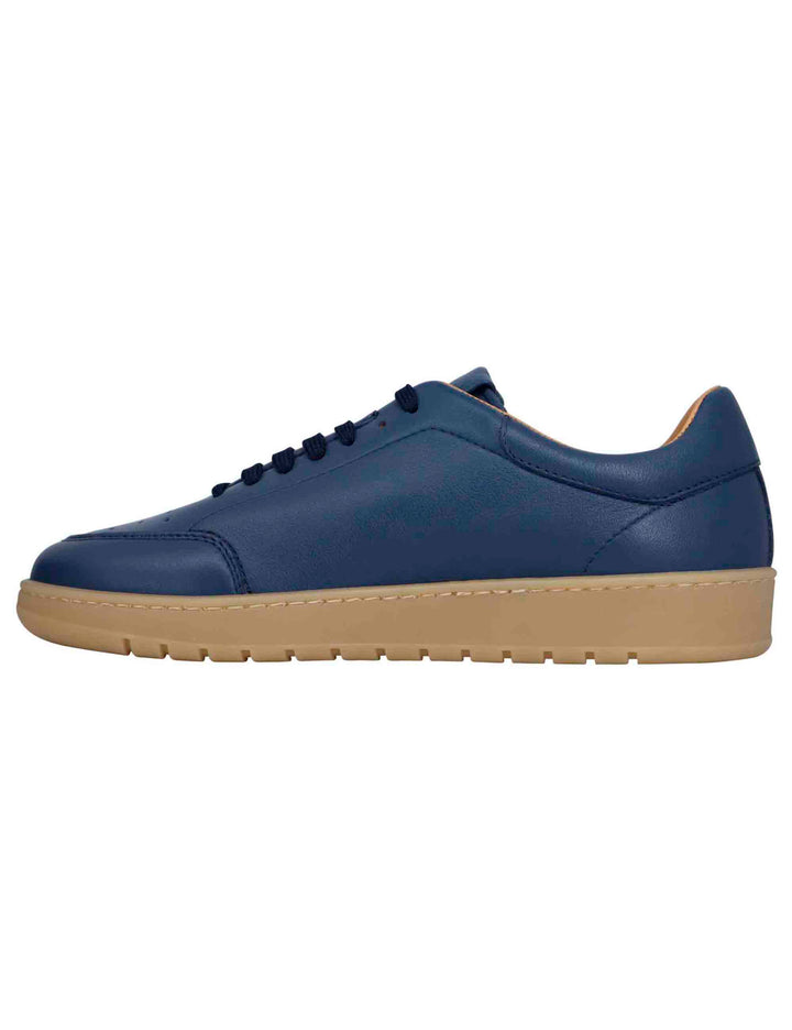 Spatarella Sneakers uomo in pelle celeste con suola in gomma ambra Offerte