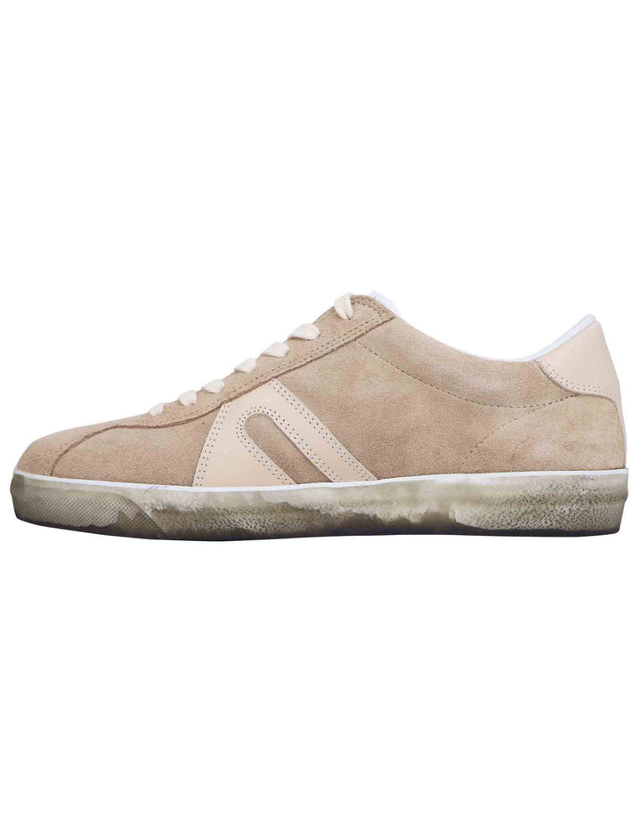 Spatarella Sneakers uomo in camoscio beige Saldi Di Fabbrica