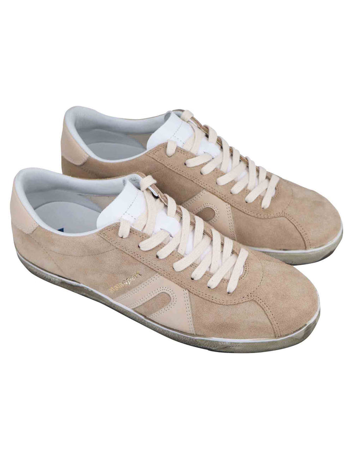 Spatarella Sneakers uomo in camoscio beige Saldi Di Fabbrica