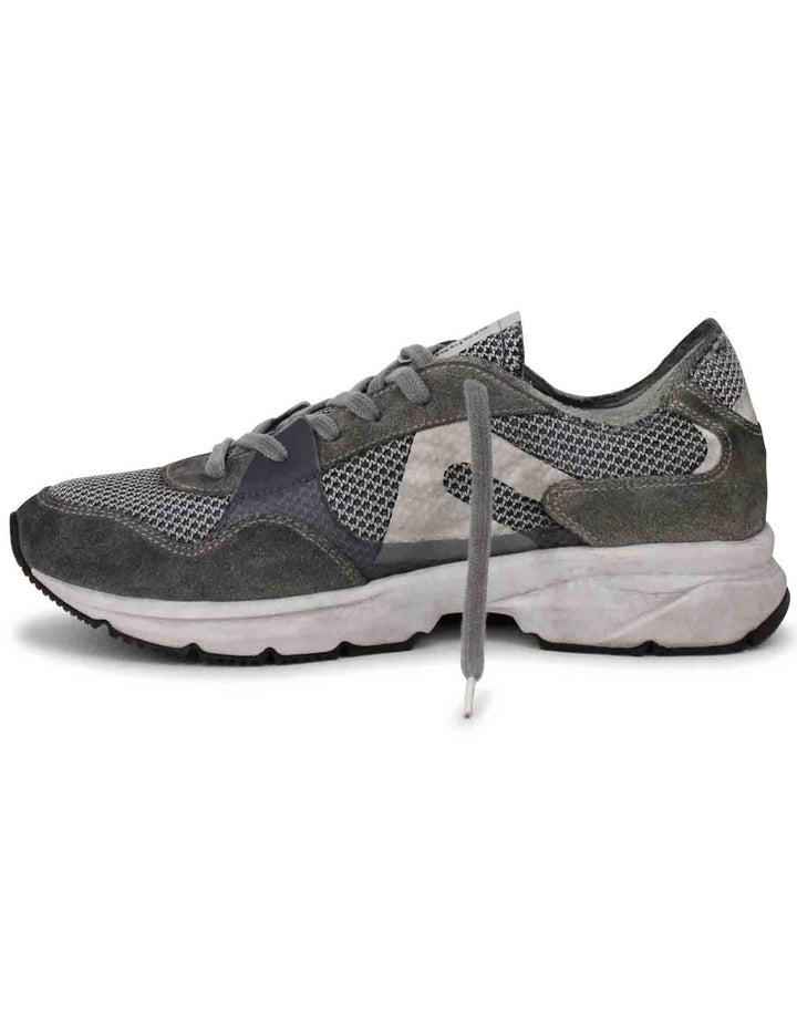 Spatarella Sneakers uomo in tessuto tecnico grigio con camoscio in tinta e suola vibram In Saldo