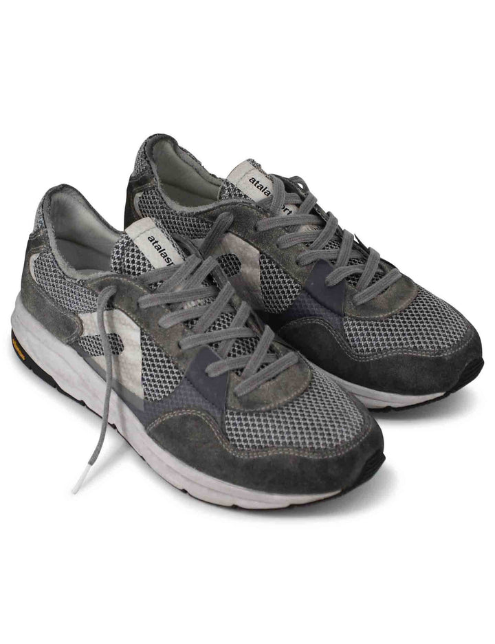 Spatarella Sneakers uomo in tessuto tecnico grigio con camoscio in tinta e suola vibram In Saldo