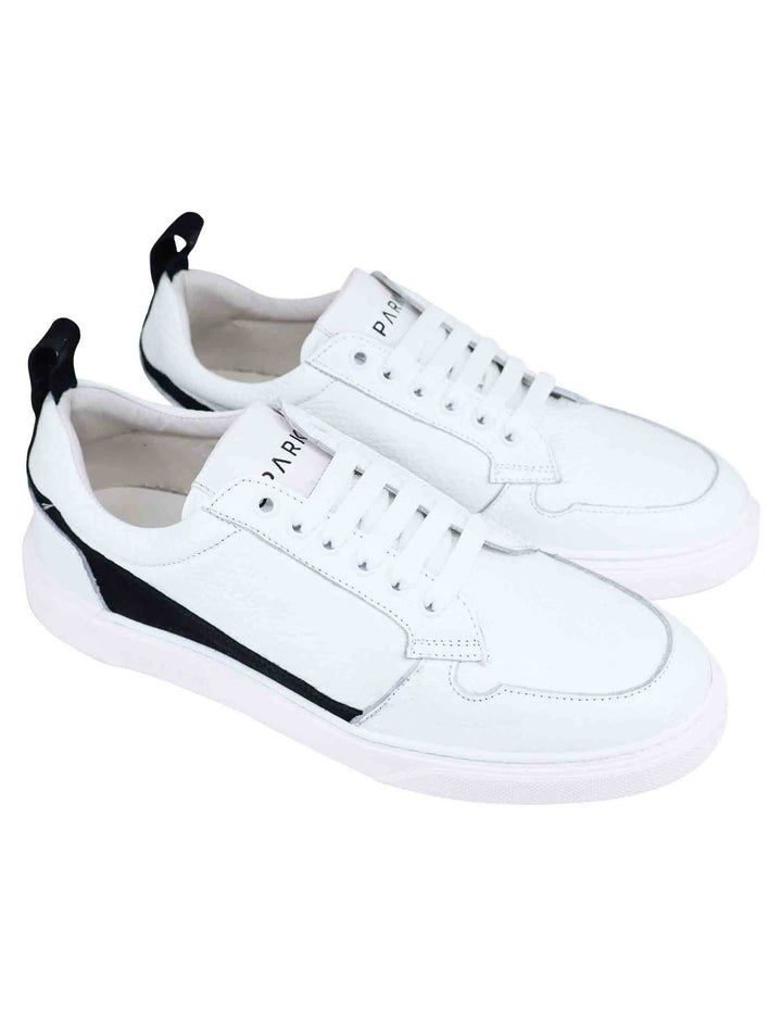 Spatarella Sneakers uomo in pelle bianca Moda