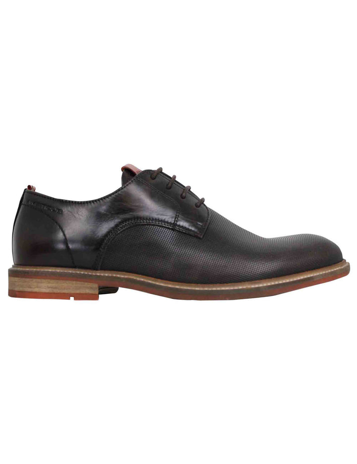 Spatarella Stringate uomo Caye in pelle marrone con suola in gomma Italy