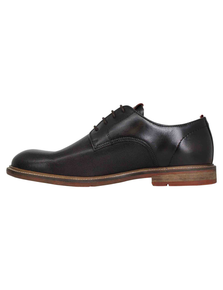 Spatarella Stringate uomo Caye in pelle marrone con suola in gomma Italy