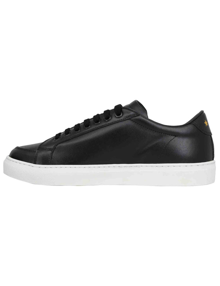 Spatarella Sneakers uomo Top spin in pelle nera Vendita