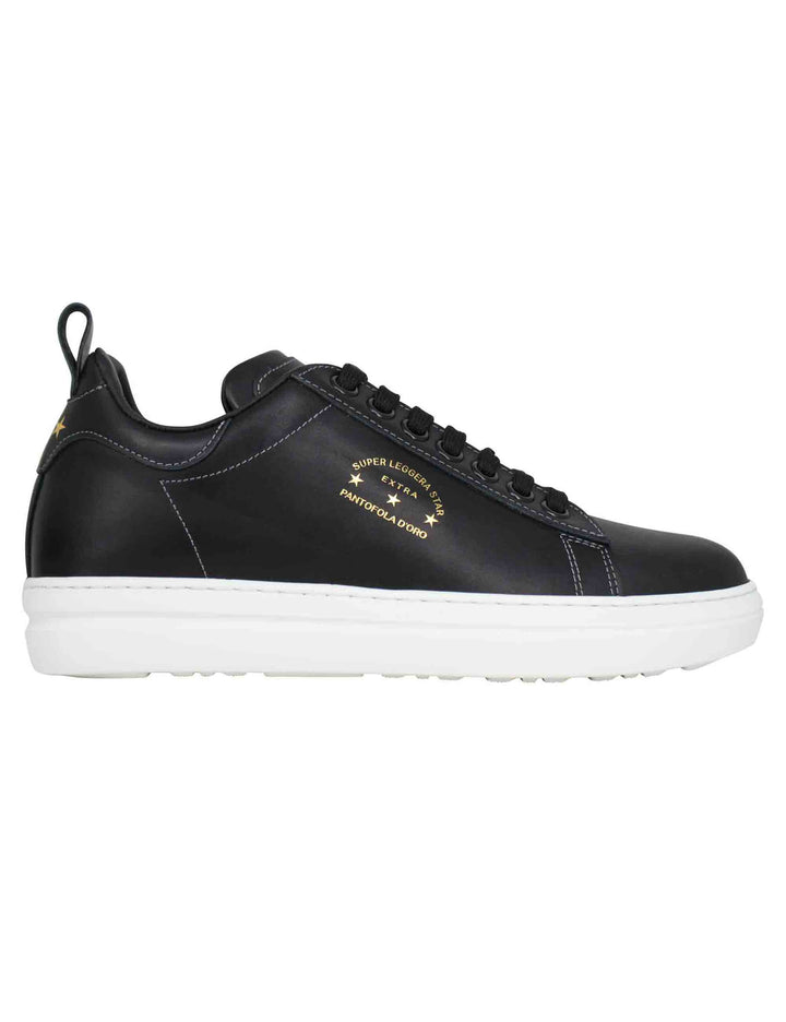 Spatarella Sneakers uomo Court classic in pelle nera In Linea