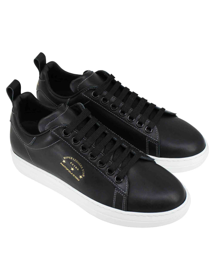 Spatarella Sneakers uomo Court classic in pelle nera In Linea