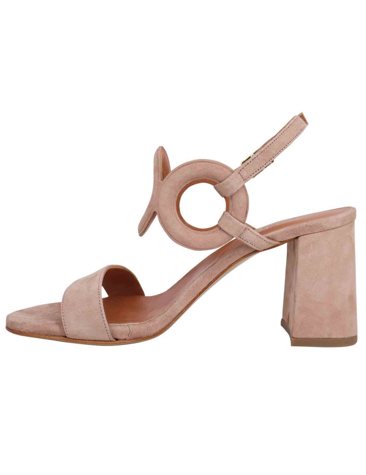 Spatarella Sandali slingback donna in camoscio beige con tacco alto e punta tonda Soddisfazione Garantita