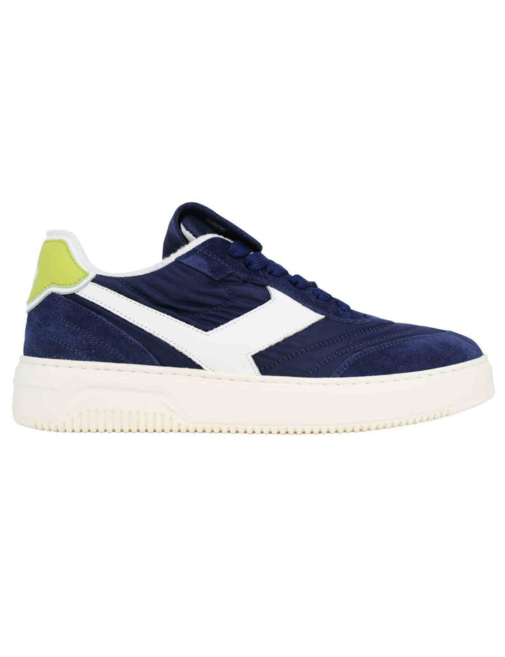 Spatarella Sneakers uomo Pdo in pelle e tessuto blu Saldi