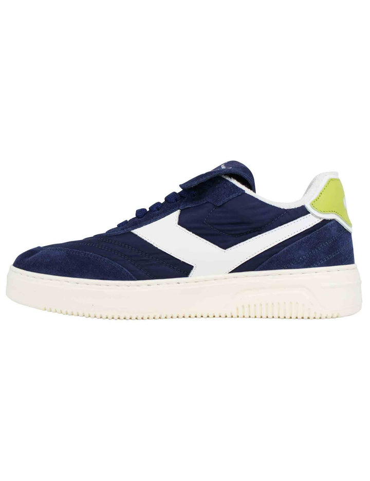 Spatarella Sneakers uomo Pdo in pelle e tessuto blu Saldi