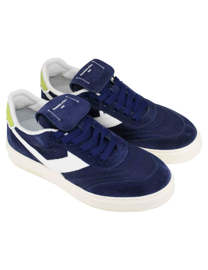 Spatarella Sneakers uomo Pdo in pelle e tessuto blu Saldi