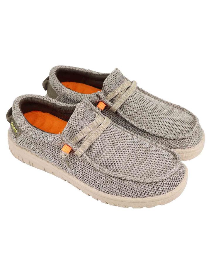 Spatarella Stringate uomo Samoa Wallabee Knit in tessuto verde Offerte