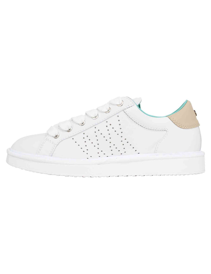 Spatarella Sneakers uomo in pelle bianca Saldi Di Fabbrica