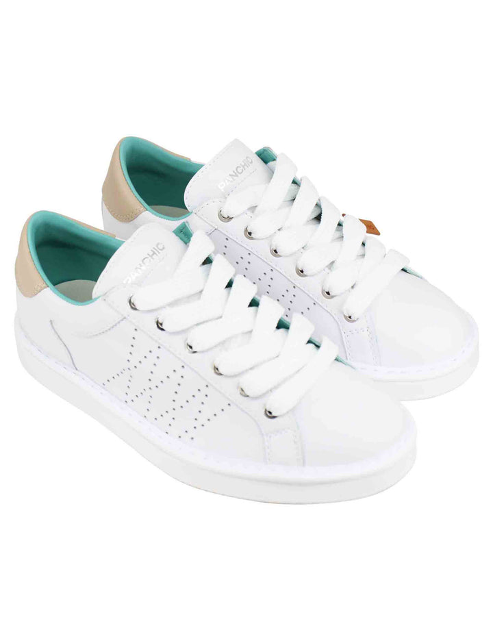 Spatarella Sneakers uomo in pelle bianca Saldi Di Fabbrica