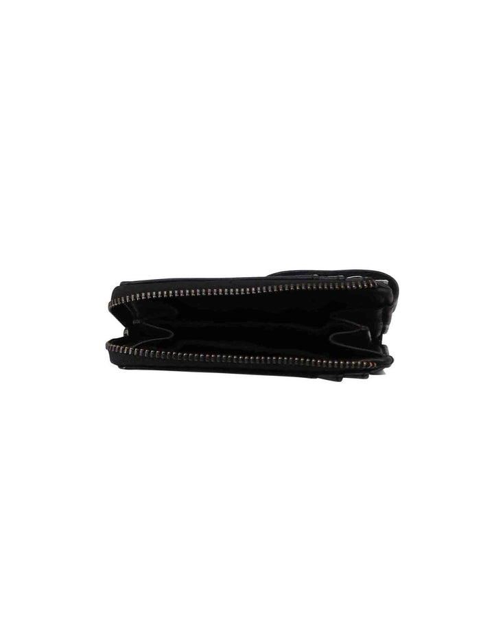 Spatarella Portacarte uomo con zip in pelle vintage nero Promozione