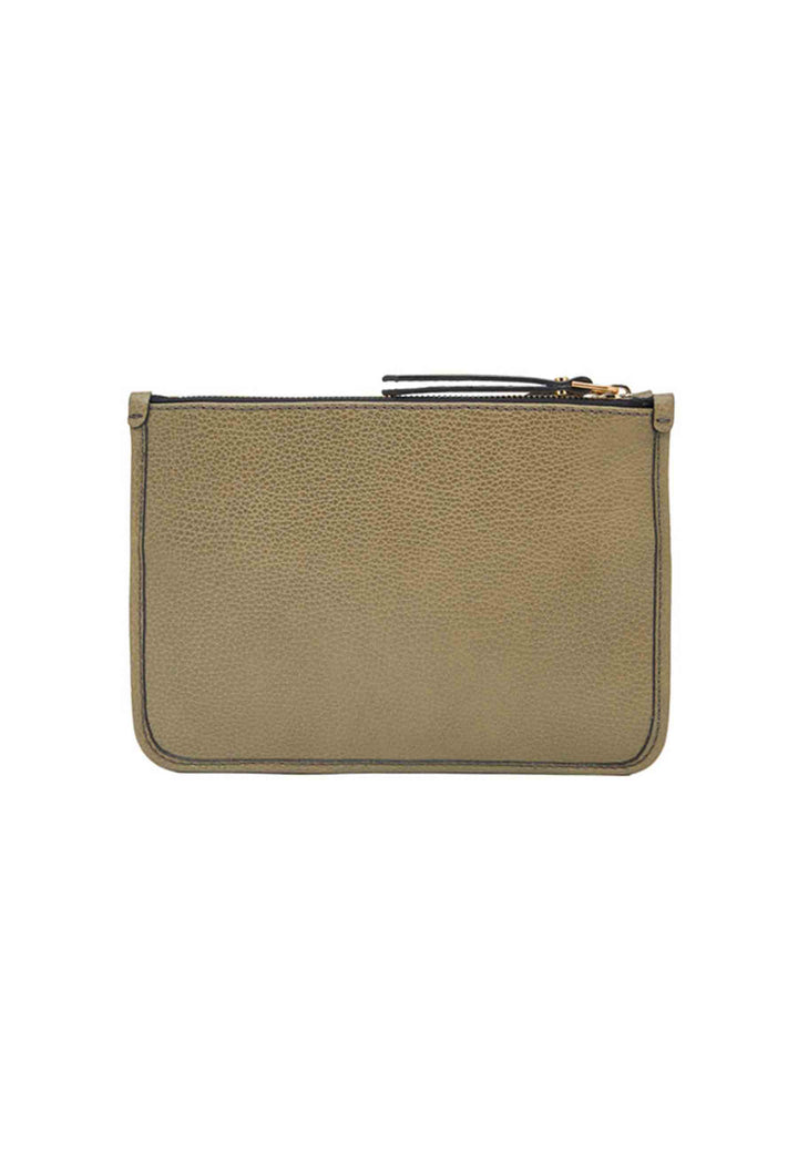 Spatarella Borsa donna pochette Debbie New in pelle verde con tracolla in tessuto Promozione Limitata