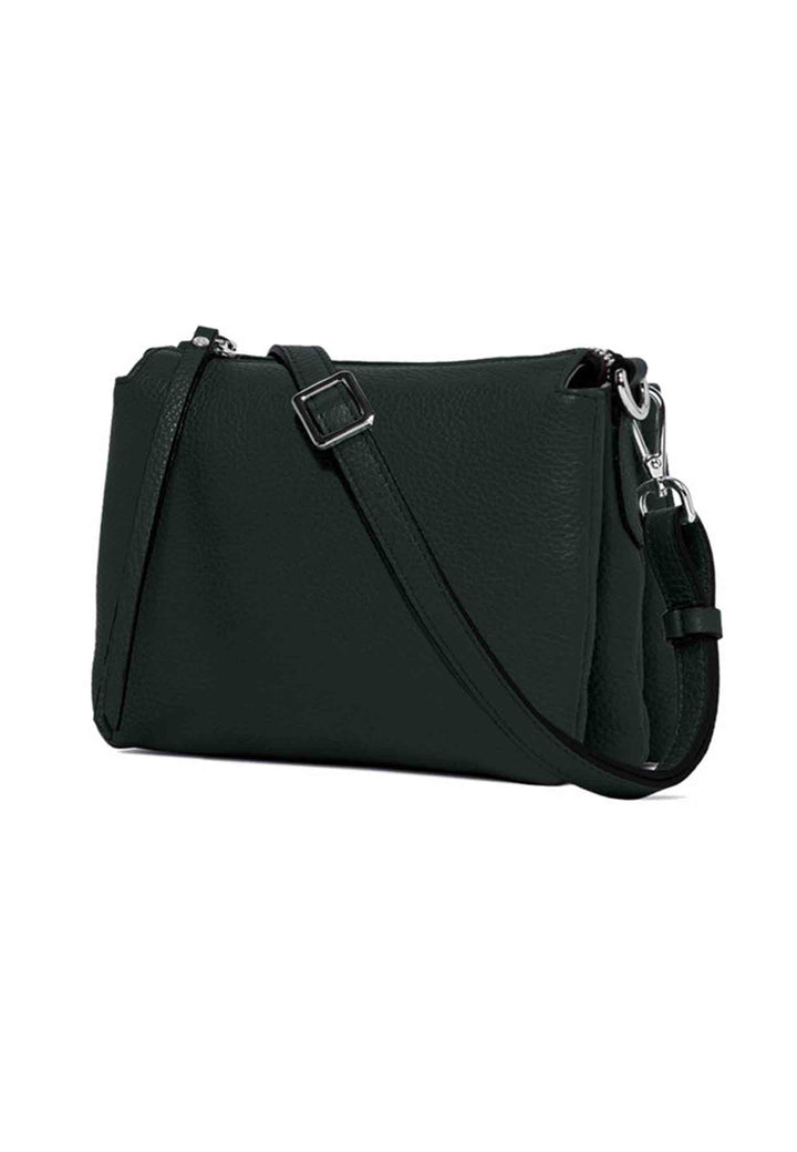 Spatarella Borsa donna pochette Three in pelle verde con tracolla removibile in tono Offerta migliore