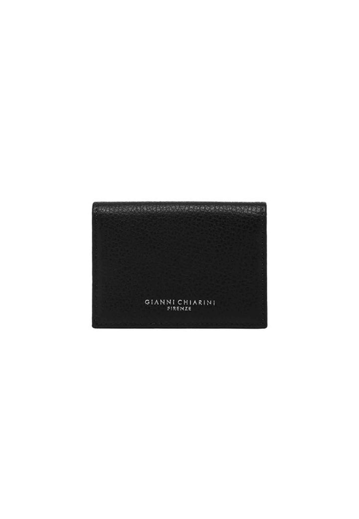 Spatarella Portacarte donna in pelle martellata nera con bottoncino di chiusura Lightning offer