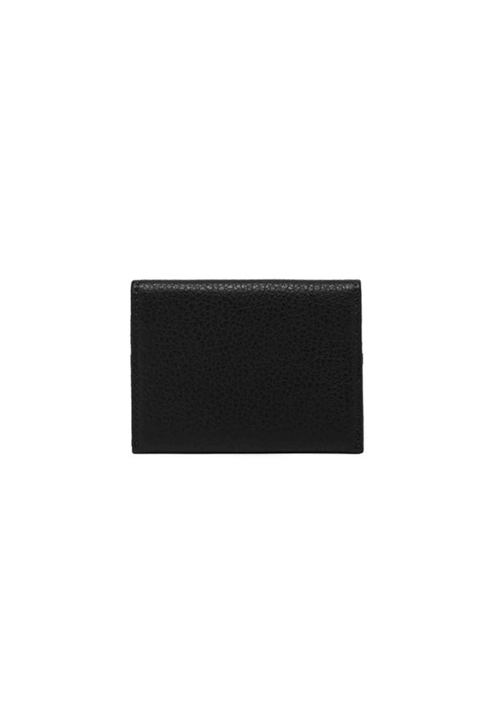Spatarella Portacarte donna in pelle martellata nera con bottoncino di chiusura Lightning offer