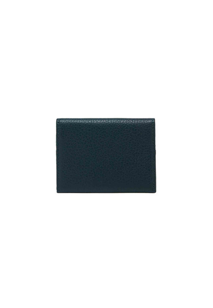 Spatarella Portacarte donna in pelle martellata verde con bottoncino di chiusura Grandi sconti