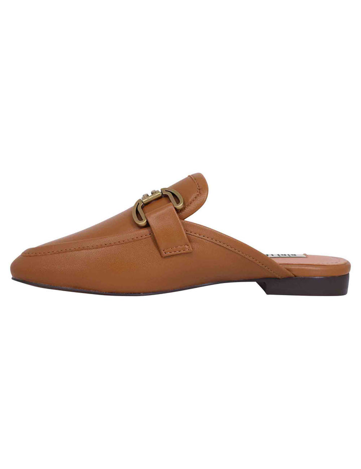 Spatarella Sabot donna in pelle cuoio con morsetto brunito e tacco basso Vela Offerta settimanale
