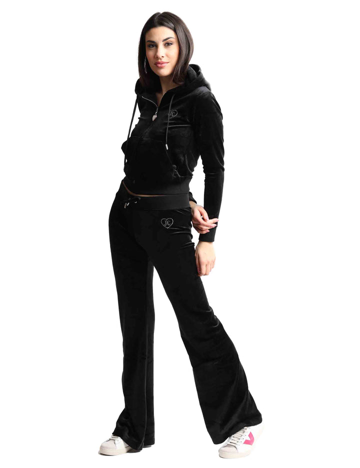 Spatarella Felpe donna Rodeo Robertson in tessuto nero con cappuccio e zip Ultimi due giorni