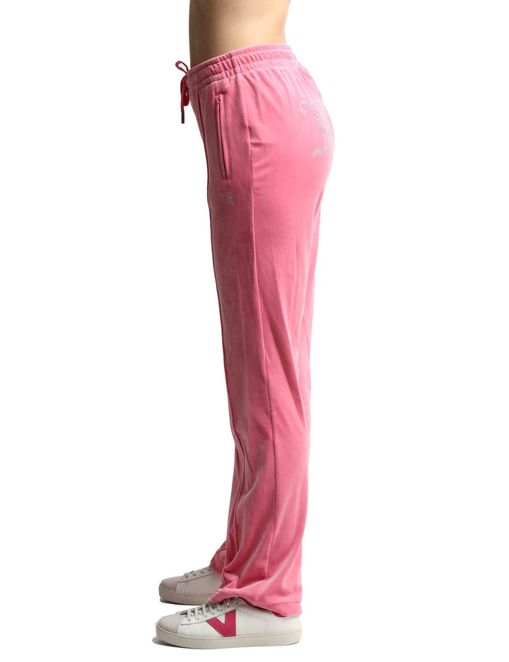 Spatarella Pantaloni tuta donna Tina in tessuto rosa con strass Fino al 65% di sconto