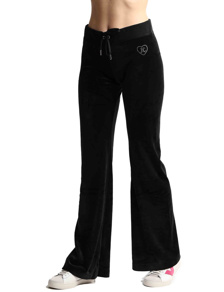Spatarella Pantaloni tuta donna Rodeo Layla in tessuto nero con strass Offerta speciale della fabbrica