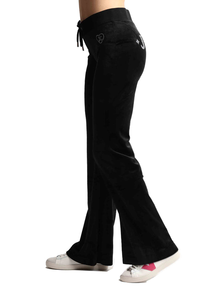 Spatarella Pantaloni tuta donna Rodeo Layla in tessuto nero con strass Offerta speciale della fabbrica