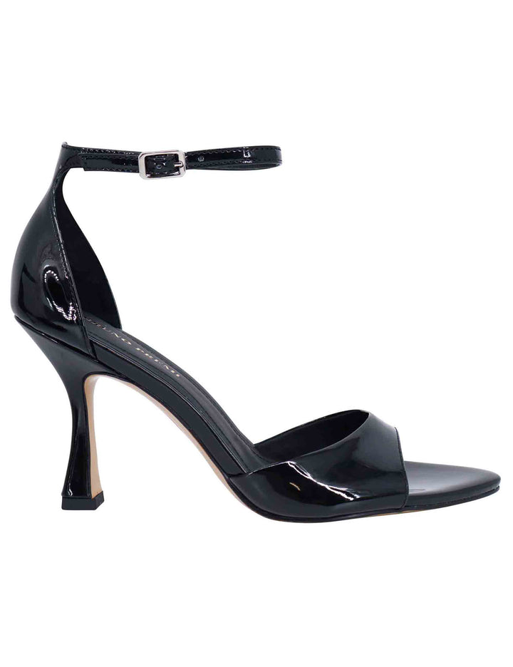 Spatarella Sandali donna in vernice nera con tacco alto e cinturino alla caviglia Discount Store per i nuovi prodotti