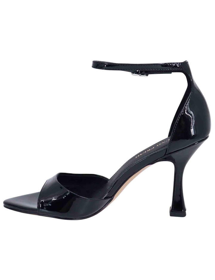 Spatarella Sandali donna in vernice nera con tacco alto e cinturino alla caviglia Discount Store per i nuovi prodotti