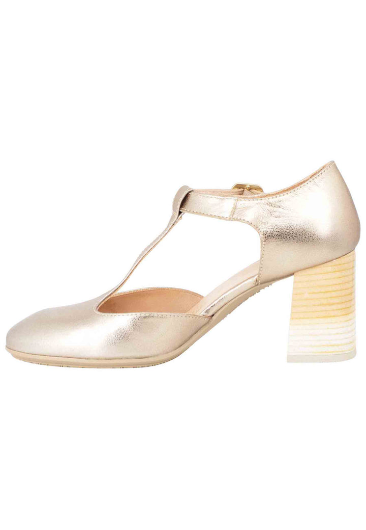Spatarella Decollete Australia donna in pelle laminata platino con tallone chiuso e cinturino Limitato a 3 giorni
